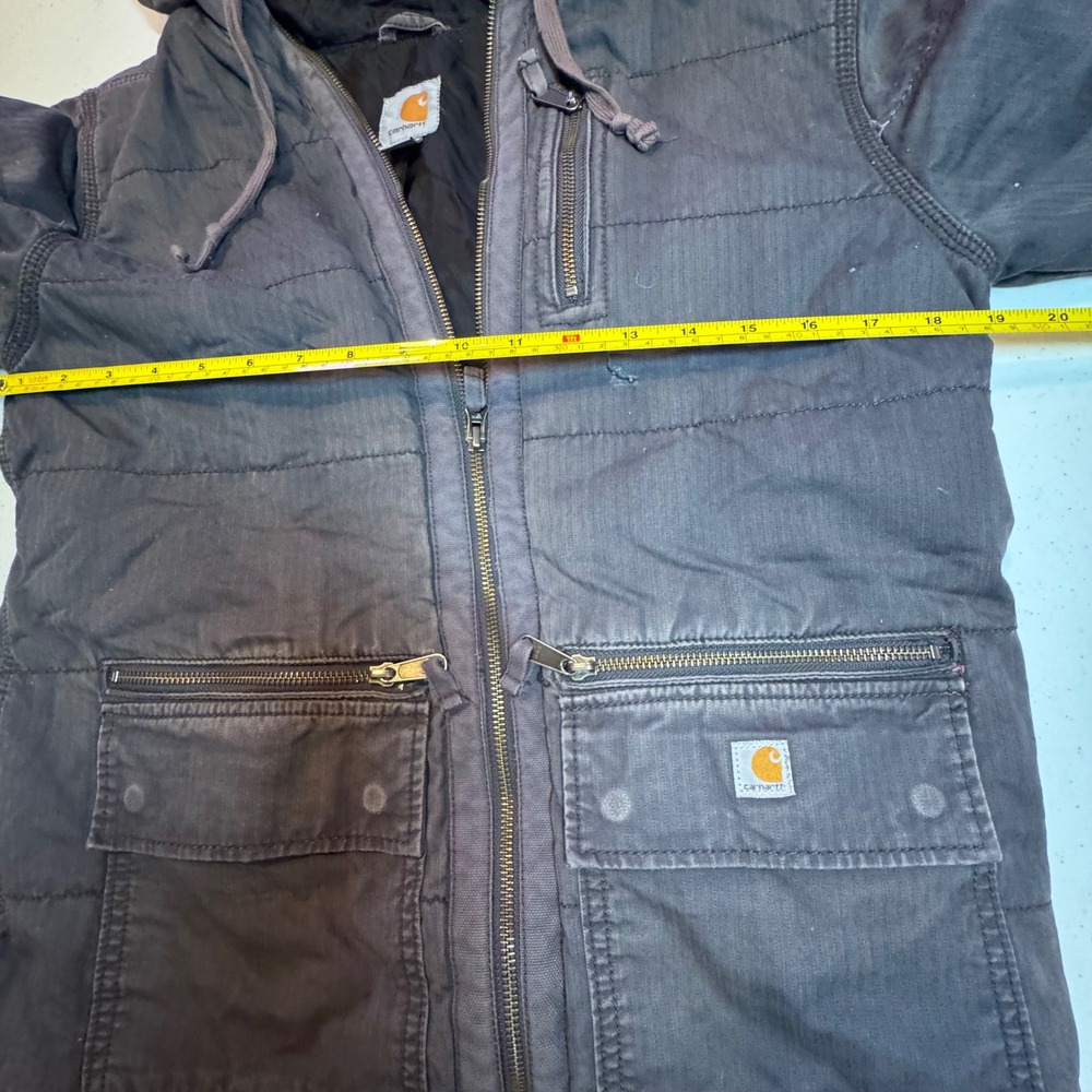 Discontinued Carhartt Women's Gray Gallatin Quilted Lined Hooded Jacket Sz Small - Picture 5 of 10